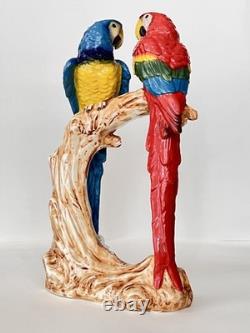 Antique Porcelain Macaw Parrots Bird Figurine Capodimonte 14 Art Deco 1910-s
