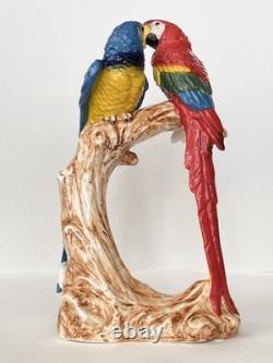 Antique Porcelain Macaw Parrots Bird Figurine Capodimonte 14 Art Deco 1910-s