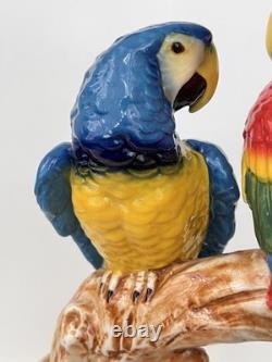 Antique Porcelain Macaw Parrots Bird Figurine Capodimonte 14 Art Deco 1910-s