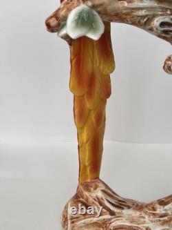 Antique Porcelain Macaw Parrots Bird Figurine Capodimonte 14 Art Deco 1910-s