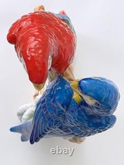 Antique Porcelain Macaw Parrots Bird Figurine Capodimonte 14 Art Deco 1910-s