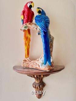 Antique Porcelain Macaw Parrots Bird Figurine Capodimonte 14 Art Deco 1910-s