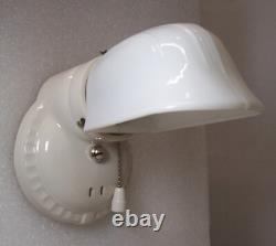 Antique Porcelain Sconce Pair Vtg Light Fixture Ceramic Art Deco Wired USA #F70