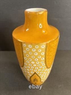 Antique Porcelain Vase Signed/Limoges/Art Deco/Yellow Color/France C. 1930/Rare