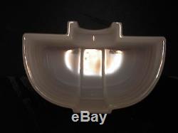 Antique Porcelier Art Deco Wall Light Clambroth slip shade Platinum Trim