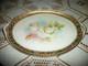Antique Prussia Porcelain Vanity Tray Rudolstadt Roses Art Deco 1900 Gilt Edge