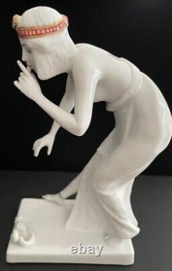 Antique ROSENTHAL Art Deco Porcelain SNAKE CHARMER Nude Figurine B. BOESS