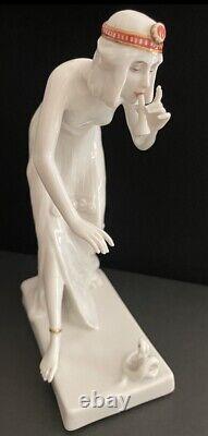 Antique ROSENTHAL Art Deco Porcelain SNAKE CHARMER Nude Figurine B. BOESS