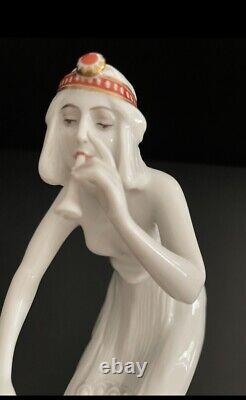 Antique ROSENTHAL Art Deco Porcelain SNAKE CHARMER Nude Figurine B. BOESS