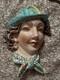Antique Rare Art Deco Erphila Czechoslovakia Porcelain Wall Face Mask Stunning