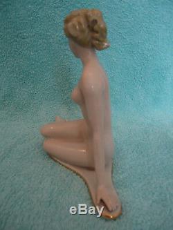 Antique Rare Beautiful Art Deco Nude Woman Porcelain Figure Figurine