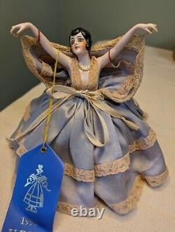 Antique Rare HALF DOLL Flapper PINCUSHION DOLL Art Deco German Finger Chip