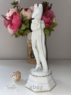 Antique Rosenthal Art Deco German Porcelain Lady Dancer Figurine Charol As Is