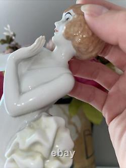 Antique Rosenthal Art Deco German Porcelain Lady Dancer Figurine Charol As Is