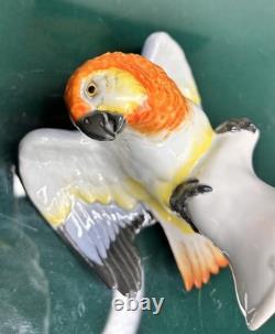 Antique Rosenthal Germany Porcelain Hand Painted Parrot Figurine