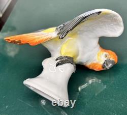 Antique Rosenthal Germany Porcelain Hand Painted Parrot Figurine