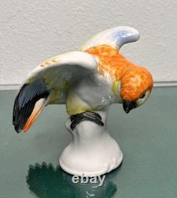 Antique Rosenthal Germany Porcelain Hand Painted Parrot Figurine