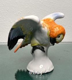 Antique Rosenthal Germany Porcelain Hand Painted Parrot Figurine