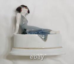 Antique Rosenthal Princess & The Frog by Leo Rauth Art Deco Lady Ceramic Figure