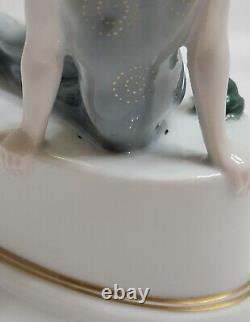 Antique Rosenthal Princess & The Frog by Leo Rauth Art Deco Lady Ceramic Figure