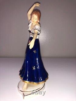 Antique Royal Dux Art Deco Lady Woman Flapper Dancer Figure Figurine Porcelain