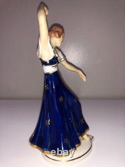 Antique Royal Dux Art Deco Lady Woman Flapper Dancer Figure Figurine Porcelain