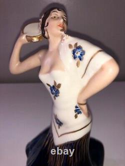 Antique Royal Dux Art Deco Lady Woman Spanish Dancer Figurine Figure Porcelain