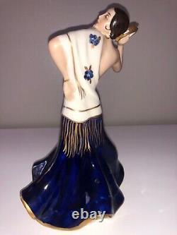 Antique Royal Dux Art Deco Lady Woman Spanish Dancer Figurine Figure Porcelain