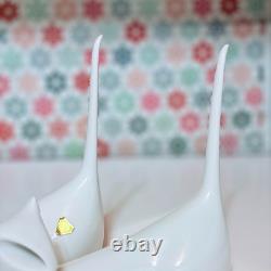 Antique Royal Dux Bohemia Siamese Cat Pair Art Deco Porcelain c. 1920s