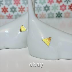 Antique Royal Dux Bohemia Siamese Cat Pair Art Deco Porcelain c. 1920s