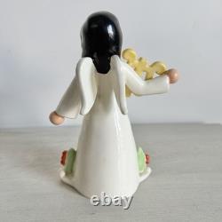 Antique Royal Dux Figurine, Art Nouveau Deco Angel With Harp 6(H)