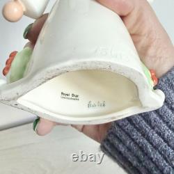 Antique Royal Dux Figurine, Art Nouveau Deco Angel With Harp 6(H)