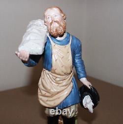 Antique Russian Gardner Porcelain Figurine Man Vendor Verbilki 1870-1890 8.2
