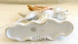 Antique Schau Bach Kunst Porcelain Figurine Art Deco Nude Woman on Horseback