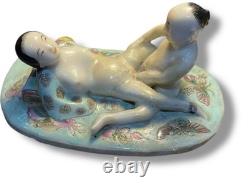Antique Sculpture Statue Woman Chinese Nude Porcelain Deco Art Rare Decor Old