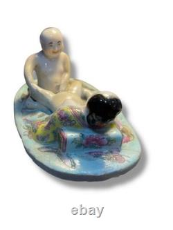 Antique Sculpture Statue Woman Chinese Nude Porcelain Deco Art Rare Decor Old