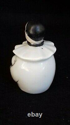 Antique Sitzendorf German Porcelain Pierrot Perfume Bottle, 1918