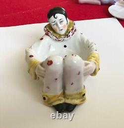 Antique Sitzendorf Germany Pierrot porcelain art deco harlequin vanity dish