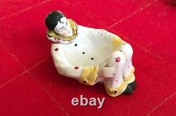 Antique Sitzendorf Germany Pierrot porcelain art deco harlequin vanity dish