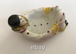 Antique Sitzendorf Germany Pierrot porcelain art deco harlequin vanity dish