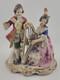 Antique Sitzendorf Germany Porcelain Musical Couple Figurine Lace Harp Flute