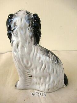Antique Staffordshire Porcelain Dog Figurines Black & White Color CollectiblesF