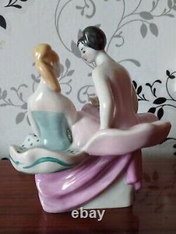 Antique USSR porcelain figurine Ballerinas in the intermission of the Kiev