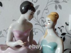 Antique USSR porcelain figurine Ballerinas in the intermission of the Kiev