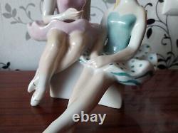 Antique USSR porcelain figurine Ballerinas in the intermission of the Kiev