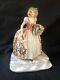 Antique Victor Bertolotti Milano Porcelain Figurine Lady With Flowerbasket