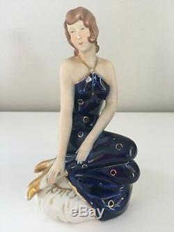 Antique Vintage Art Deco Royal Dux Lady Woman Figurine Figure Flapper