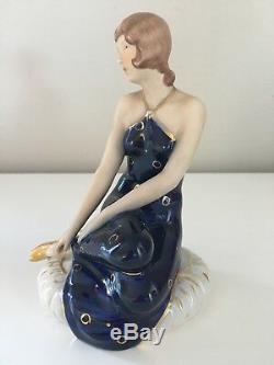 Antique Vintage Art Deco Royal Dux Lady Woman Figurine Figure Flapper