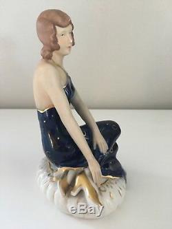 Antique Vintage Art Deco Royal Dux Lady Woman Figurine Figure Flapper