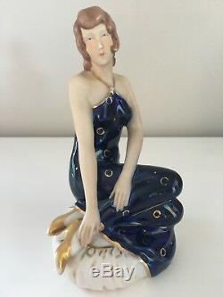 Antique Vintage Art Deco Royal Dux Lady Woman Figurine Figure Flapper